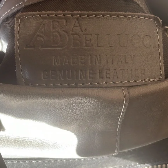 Albert Bellucci Gray Black Quilt Stitched Leather & Double Zipper Very Spacious - Picture 3 of 12